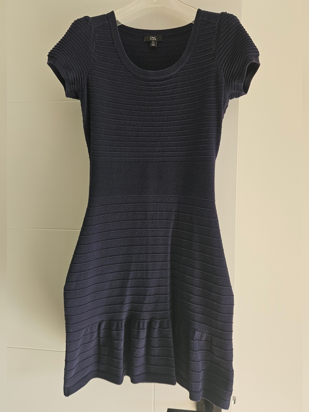 Chic By Jacob S 6 Ribbed Fitted Knit Dress Stretch & Style Small